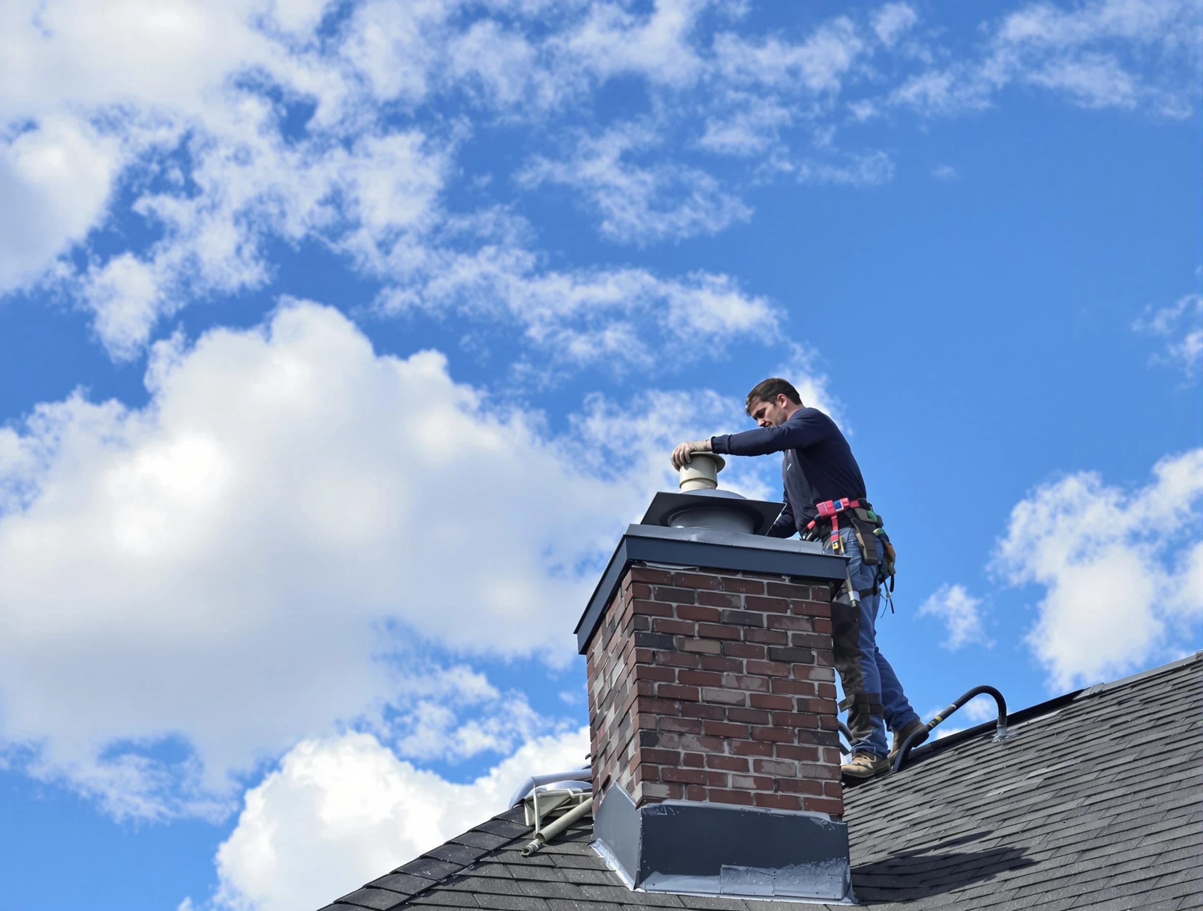Jasper Chimney Sweep installing a sturdy chimney cap in Jasper, AL
