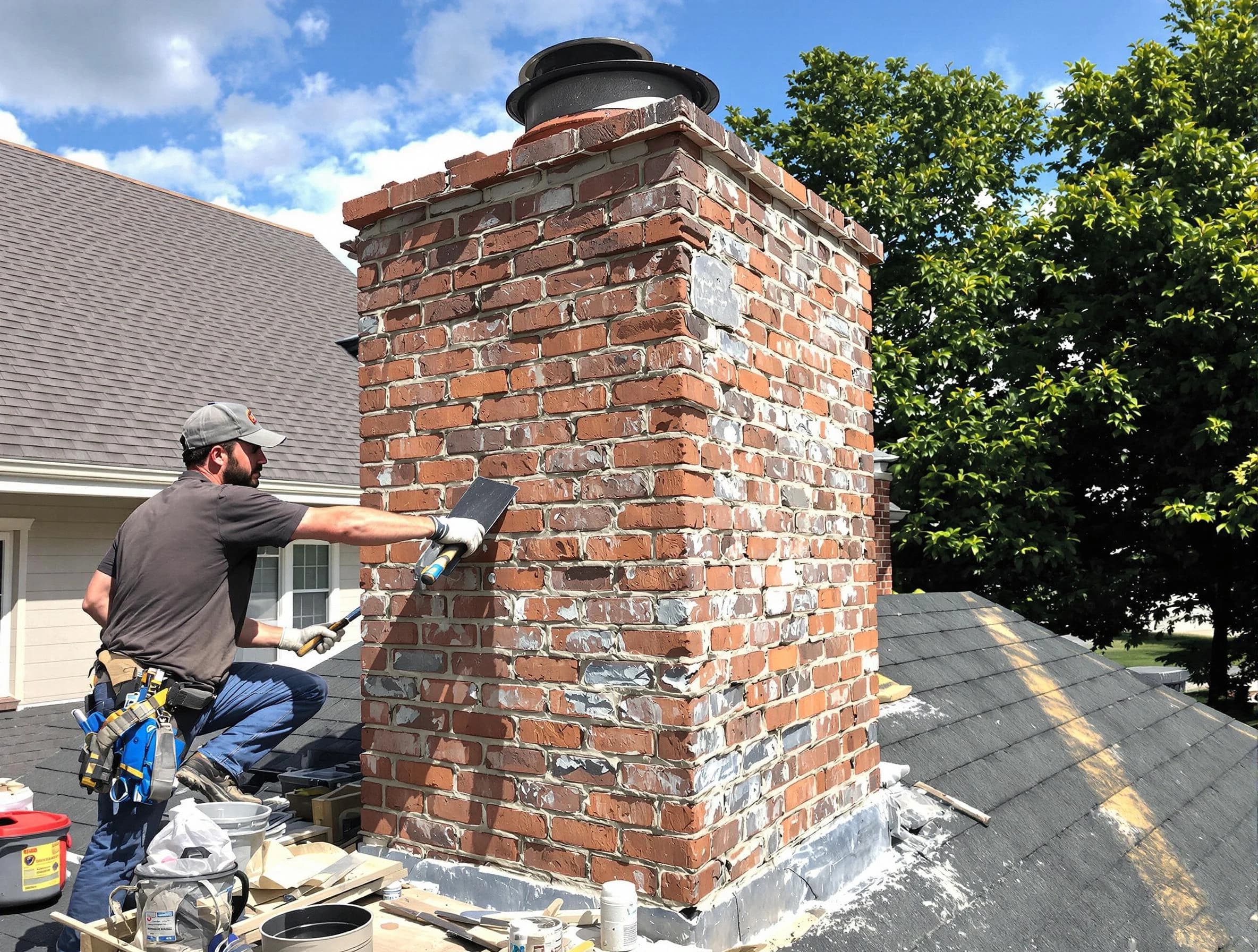 Completed chimney rebuild by Jasper Chimney Sweep in Jasper, AL