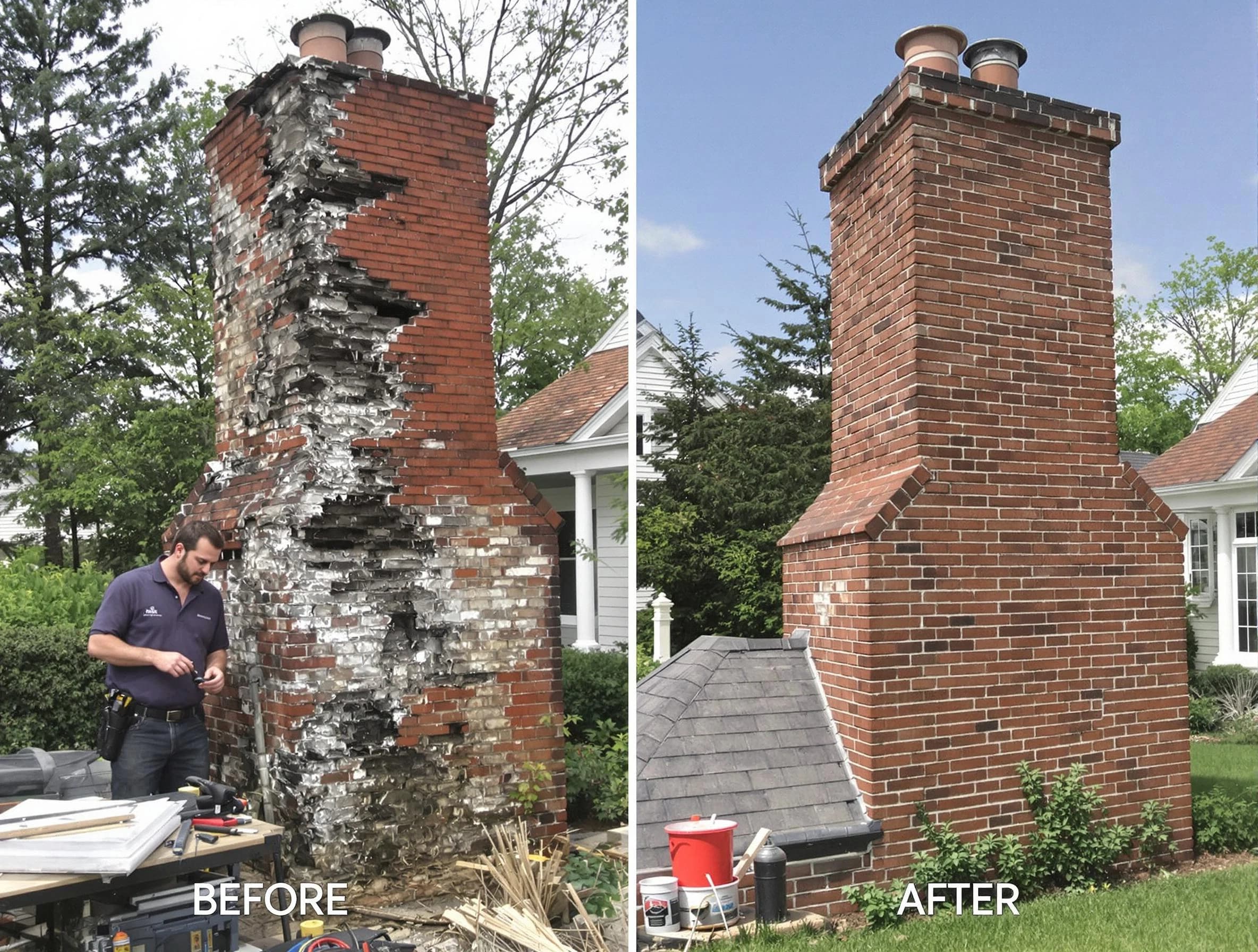 Jasper Chimney Sweep performing a full chimney restoration in Jasper, AL