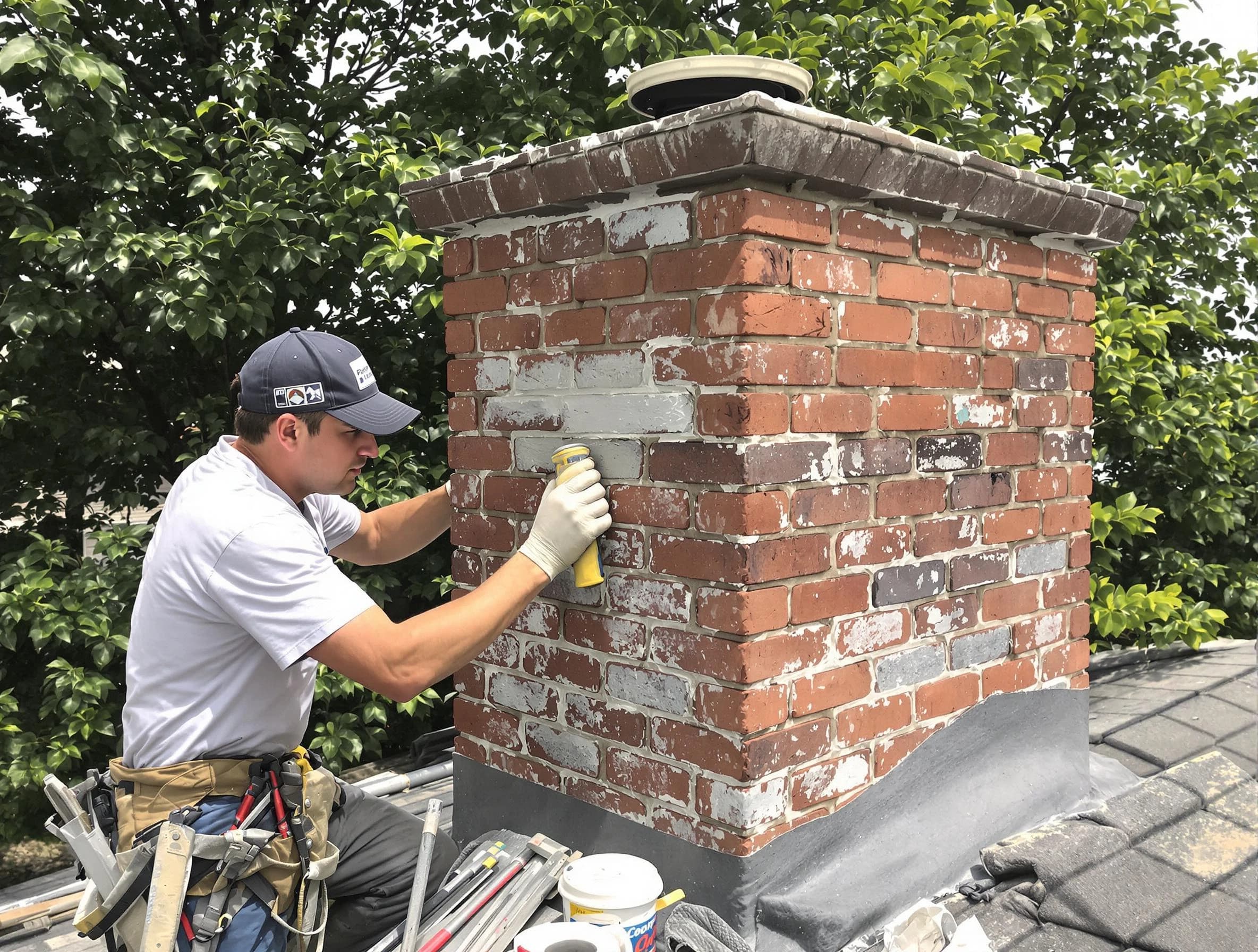 Jasper Chimney Sweep restoring an aging chimney in Jasper, AL