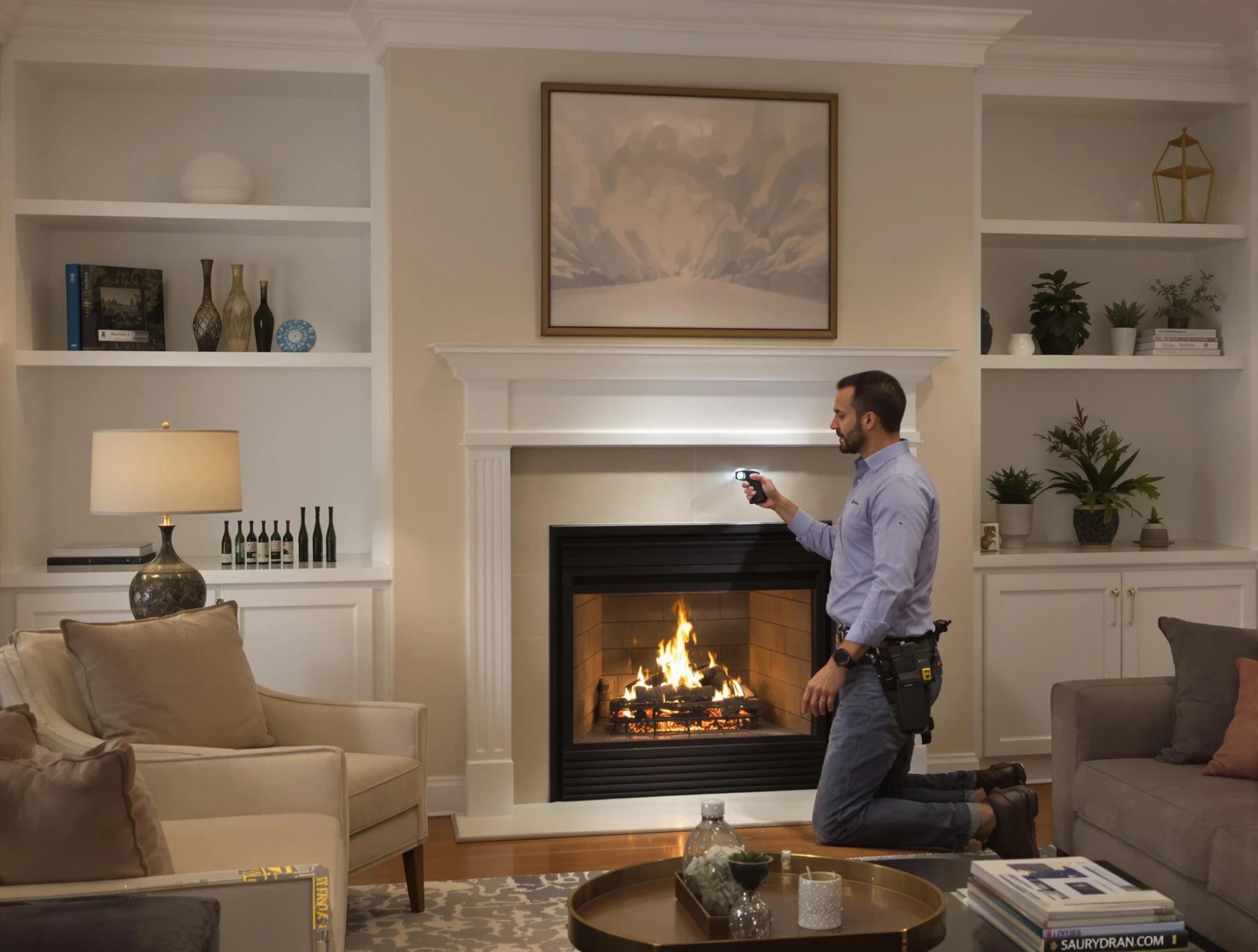 Jasper Chimney Sweep conducting a fireplace safety inspection in Jasper, AL