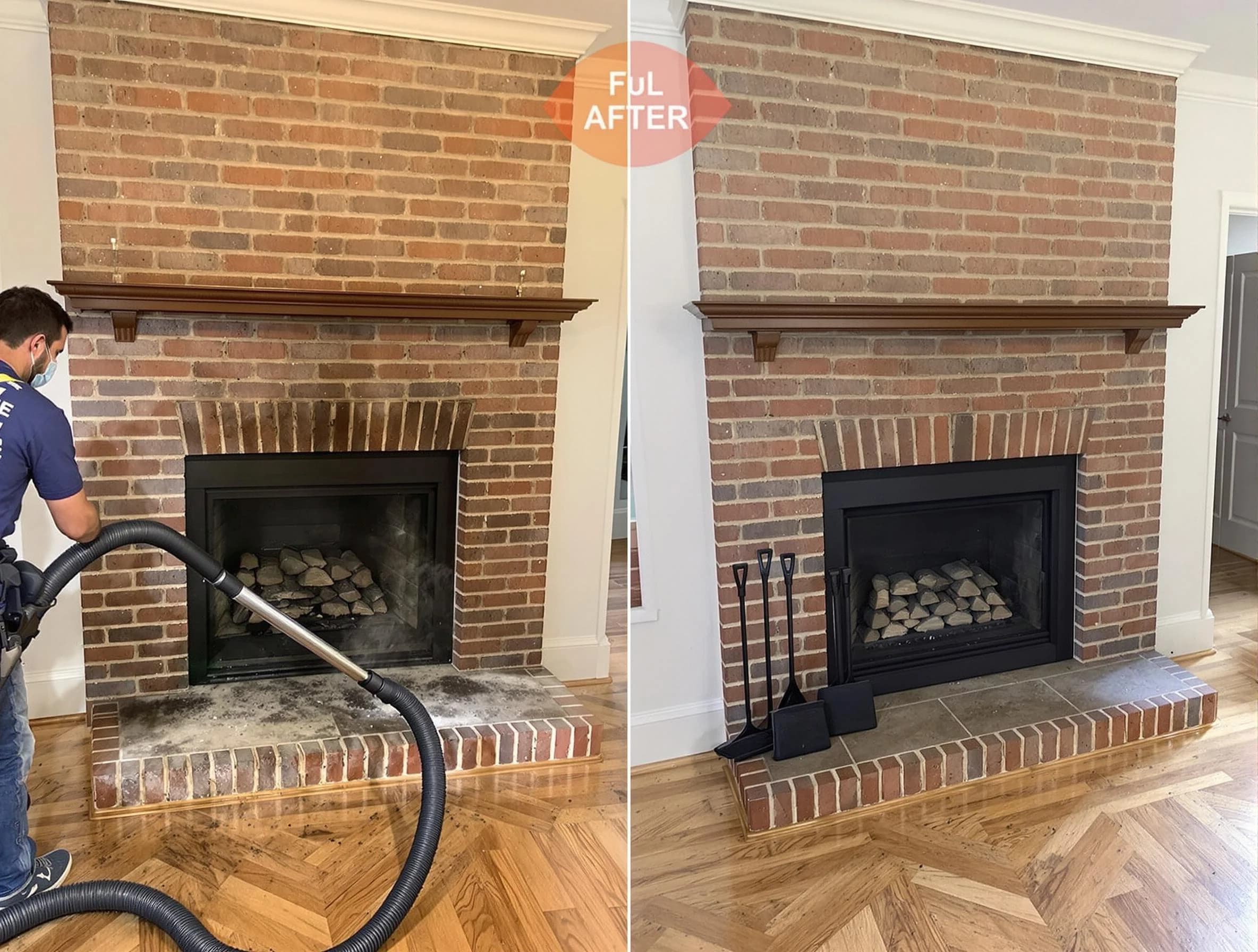 Jasper Chimney Sweep carefully sanitizing a fireplace in Jasper, AL