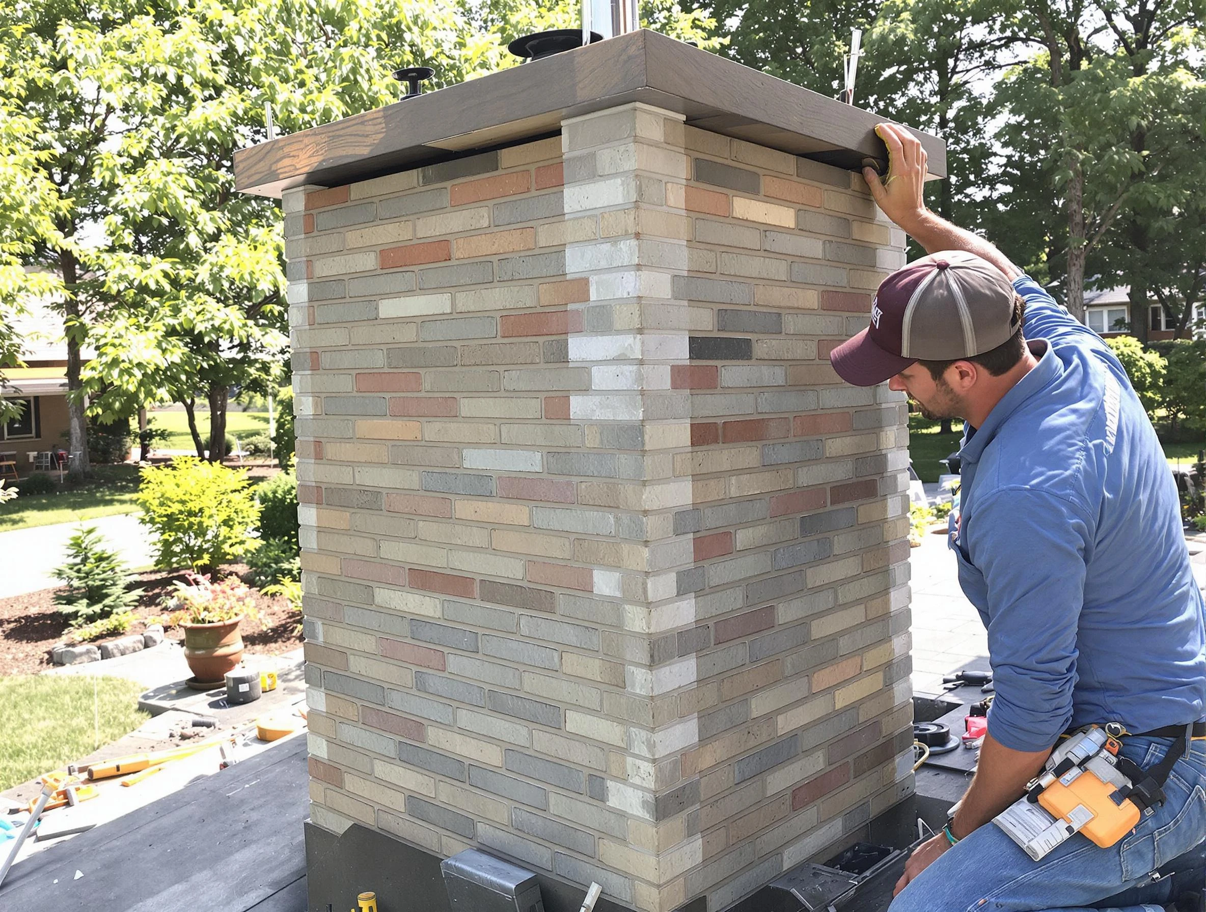 Jasper Chimney Sweep completing a modern chimney remodel in Jasper, AL