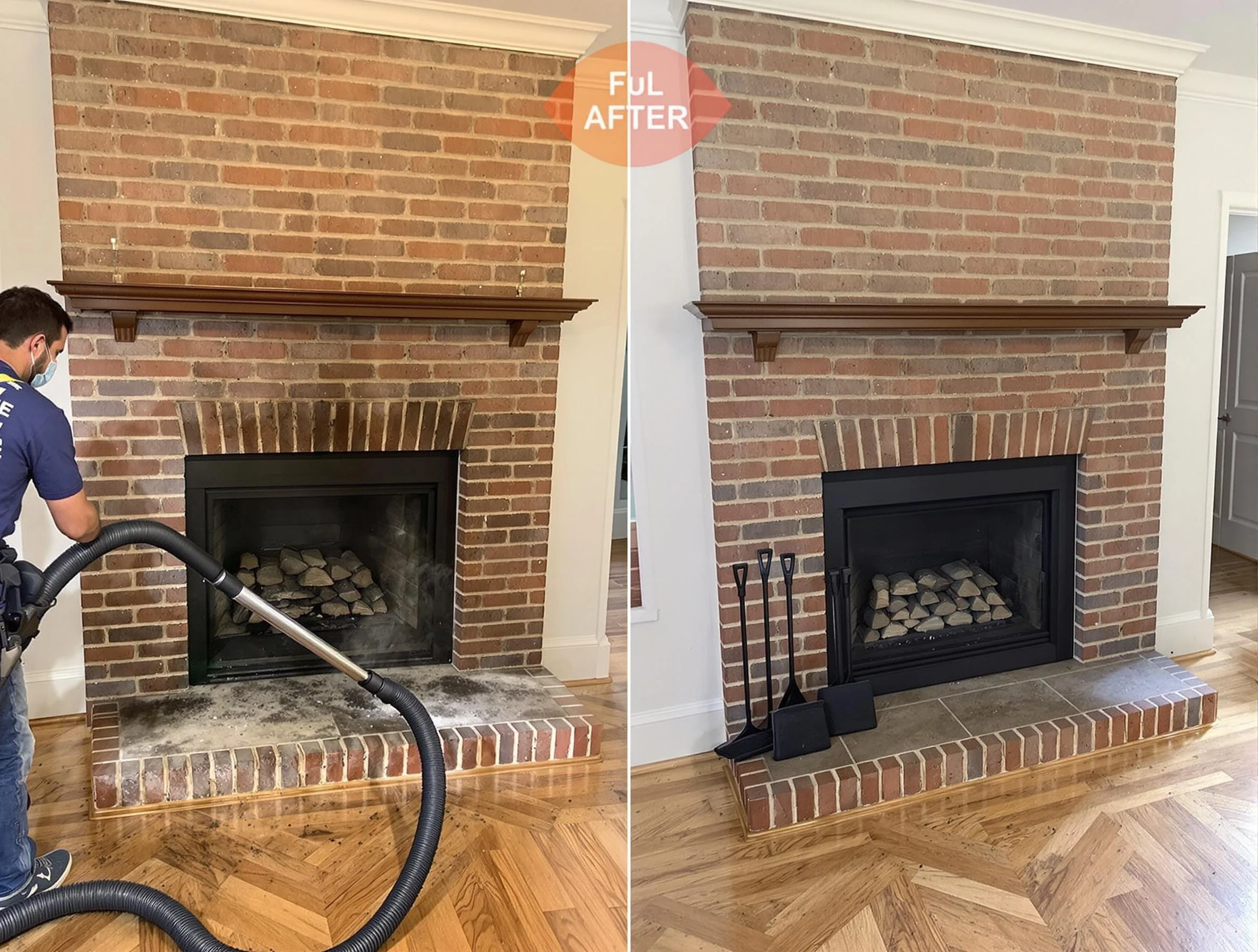 Jasper Chimney Sweep carefully sanitizing a fireplace in Jasper, AL