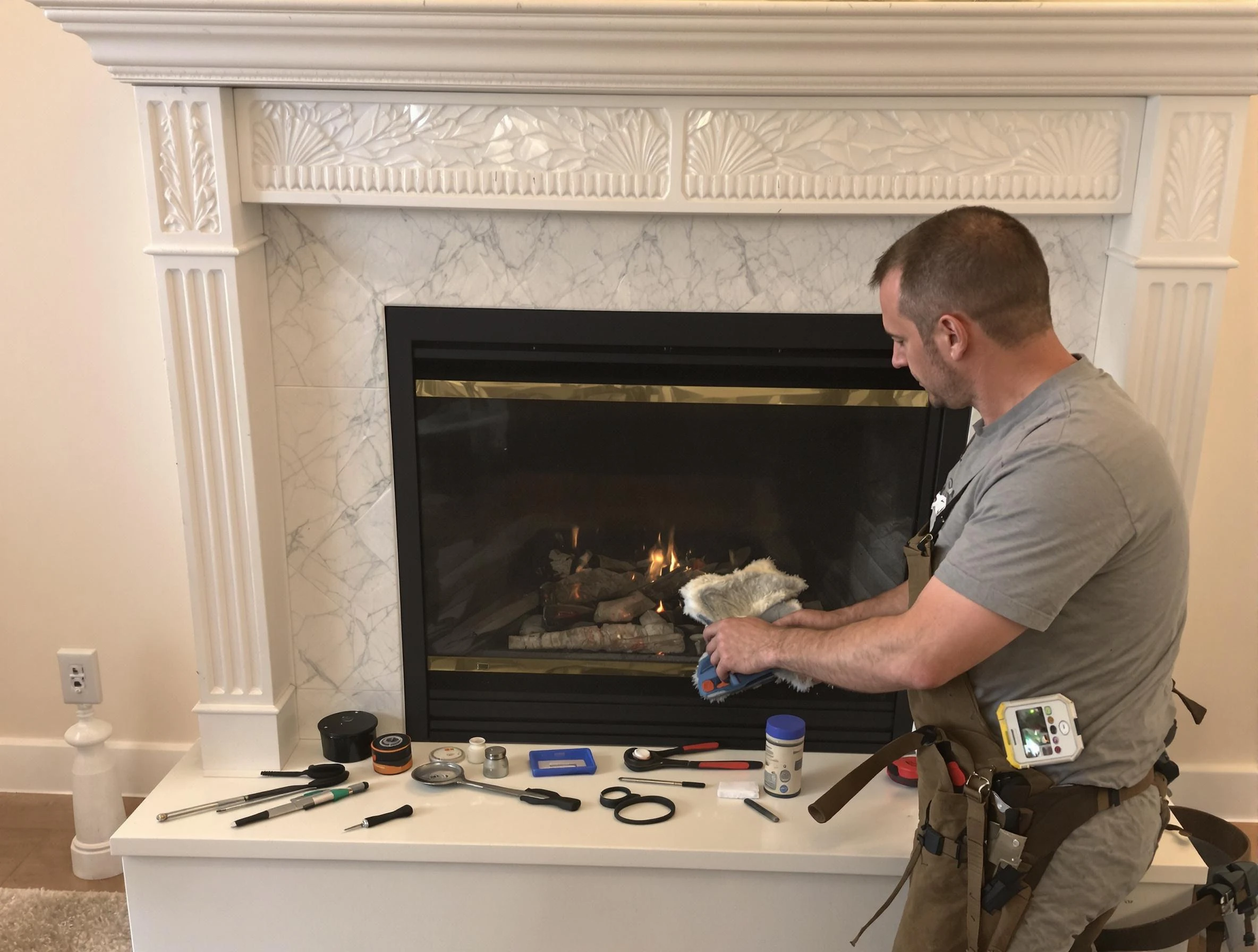 Jasper Chimney Sweep performing fireplace maintenance in Jasper, AL